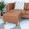 Hello Honey® Cognac Vegan Leather Ottoman with Storage